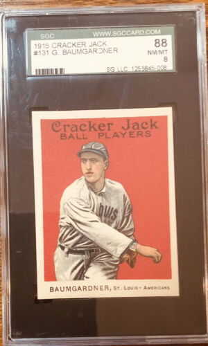1915 Cracker Jack #131 G Baumgardner SGC 88 8 NrMt Mt