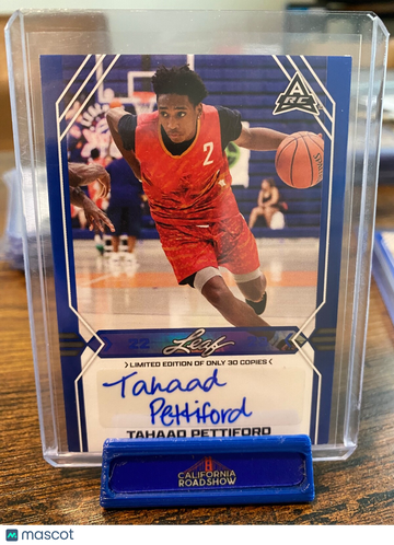 2022 Leaf Draft Tahaad Pettiford #BA-TP2 Blue Rookie Leaf