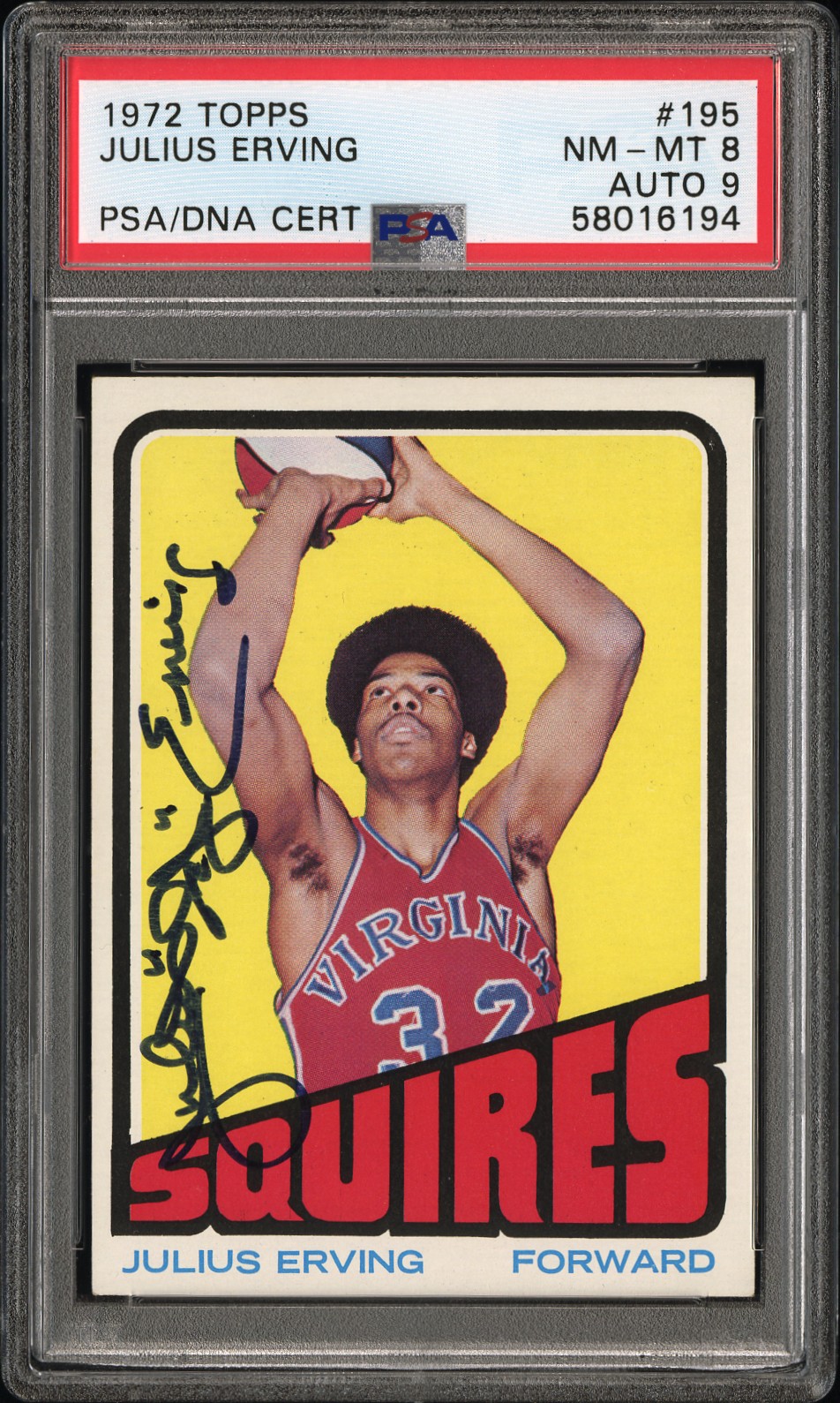 1972 Topps Julius Erving #195 PSA 8