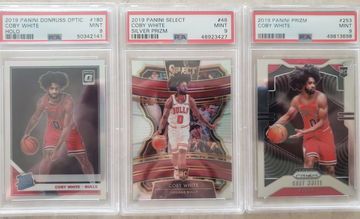 Coby White RC LOT 2019-20 Optic Holo Select Silver Prizm ALL 3 PSA 9