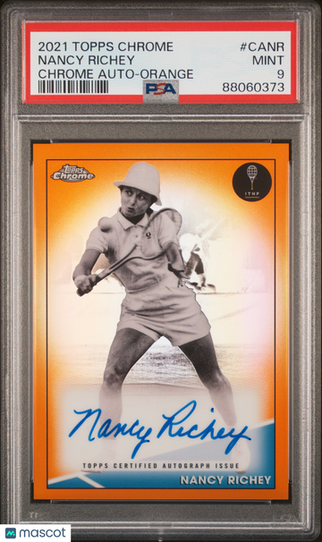 2021 Topps Chrome Tennis Chrome Autographs Nancy Richey #CANR Orange Refractor PSA 9