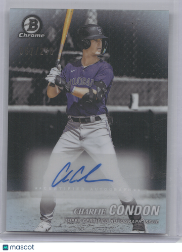 2025 Bowman Draft Chrome Achromatic Autograph Charlie Condon #AA-CC /250