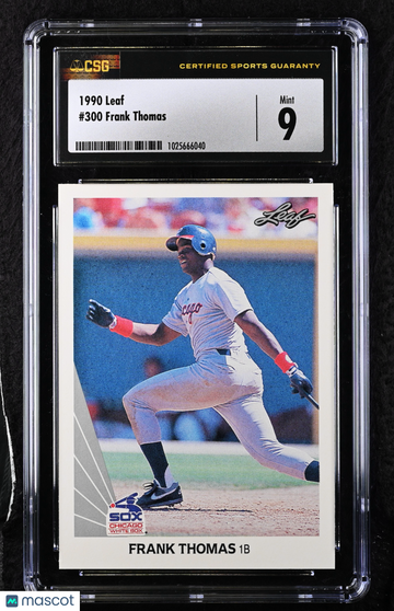 1990 Leaf Frank Thomas #300 HOF Rookie RC CGC 9