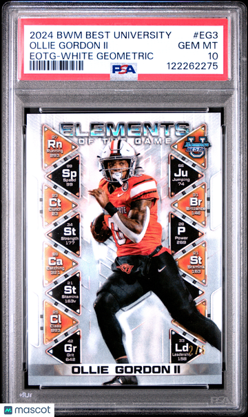 2024 Bowman Best University Elements Of The Game Ollie Gordon II #EG3 Eotg White Geometric /5 PSA 10