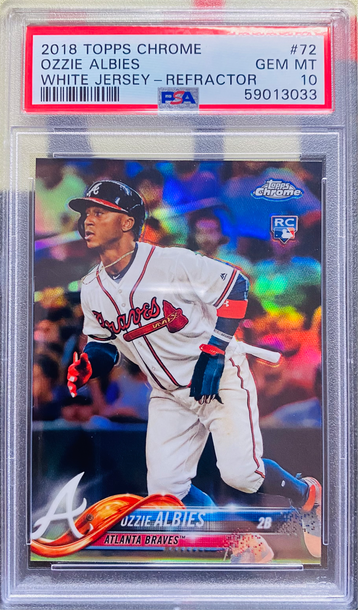 2018 Topps Chrome Ozzie Albies RC Refractor PSA 10