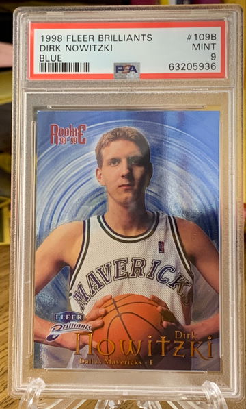 1998 Dirk Nowitzki Fleer Brilliants Blue Rookie #109B PSA 9