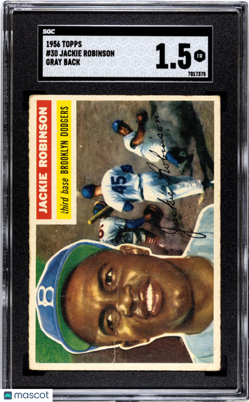 1956 Topps Jackie Robinson #30 Gray Back SGC 1.5