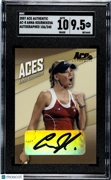 2007 Ace Authentic Anna Kournikova #AC-8 Autograph SGC 9.5 Auto 10