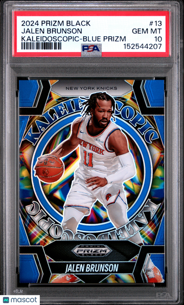 2024 Panini Prizm Black Kaleidoscopic Jalen Brunson #13 Blue Prizm /199 PSA 10