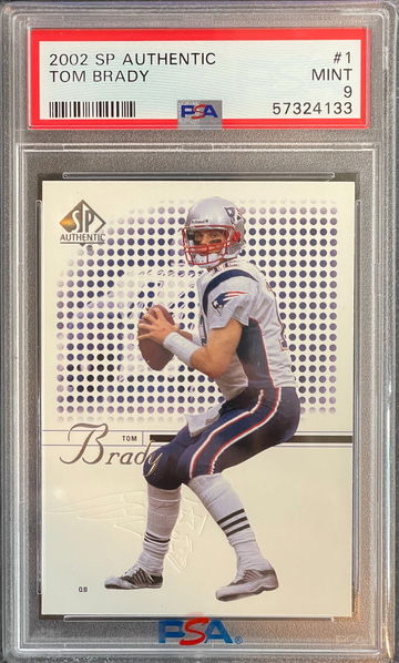 2002 SP Authentic #1 Tom Brady PSA 9 MINT