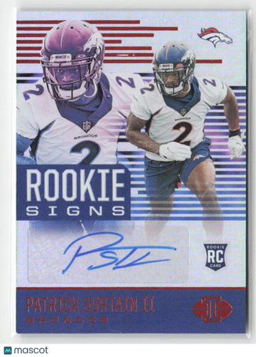2021 Panini Illusions Patrick Surtain II #RS-PS Rookie Signs Orange AU