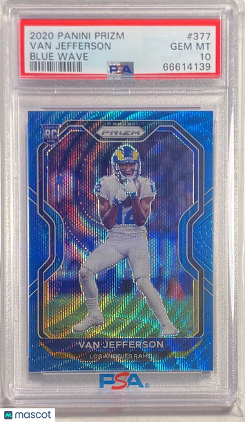 2020 Panini Prizm Van Jefferson #377 Blue Wave PSA 10