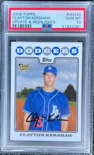 2008 Topps update and highlights Clayton kershaw #uh240 PSA 10 rookie rc