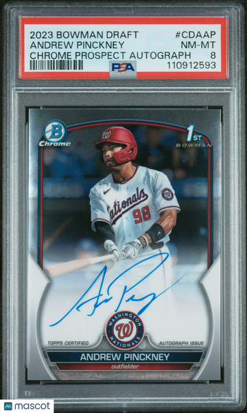 2023 Bowman Draft Chrome Prospect Autograph Andrew Pinckney #CDAAP PSA 8