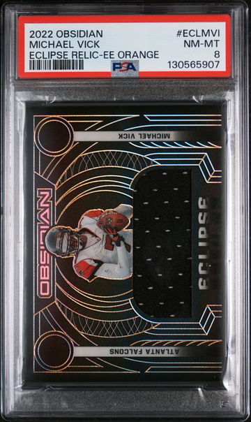 2022 Panini Obsidian Eclipse Electric Etch Orange Michael Vick #ECLMVI /75 PSA 8