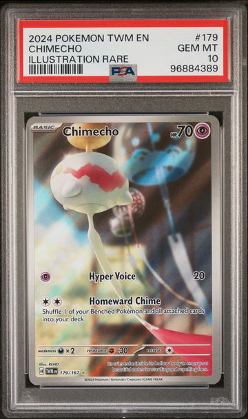 2024 Pokemon Scarlet and Violet Twilight Masquerade Illustration Rare Chimecho #179 PSA 10