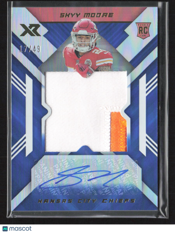 2022 Panini XR Skyy Moore #RXA-SM Blue /49 Patch RC