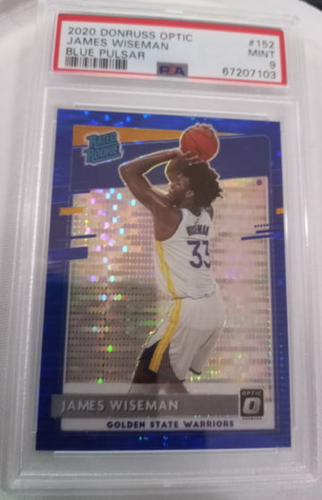 JAMES WISEMAN 2020-21 OPTIC RATED ROOKIE BLUE PULSAR #152 PSA 9 MINT RC Golden State WARRIORS SSP