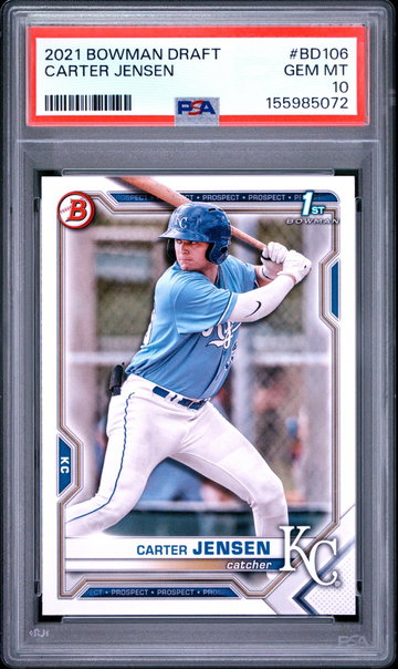 2021 Bowman Draft Carter Jensen #BD106 PSA 10