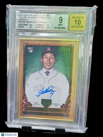 2023 Topps Gilded Collection Gallery of Gold Autographs Emerald Masataka Yoshida #GOGMY BGS 9 Auto 10