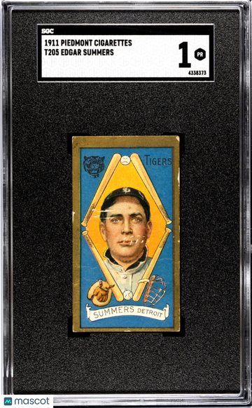 1911 Piedmont Cigarettes (T205) Edgar Summers SGC 1