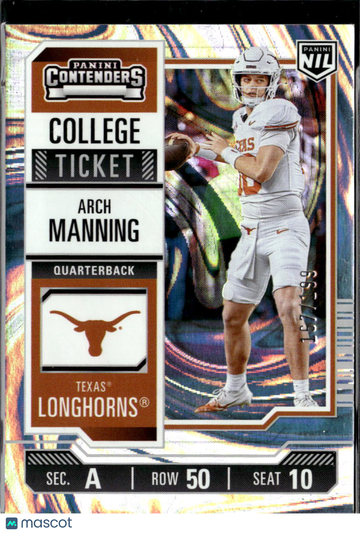 Arch Manning 2025 Panini Contenders College Ticket Texas Longhorns
