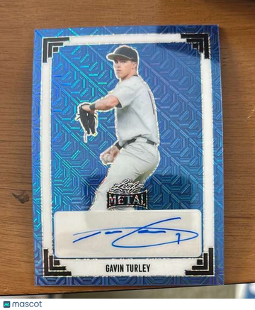 2024 Leaf Metal - 1991 Leaf Autographs Mojo Blue Gavin Turley #91A-GT1