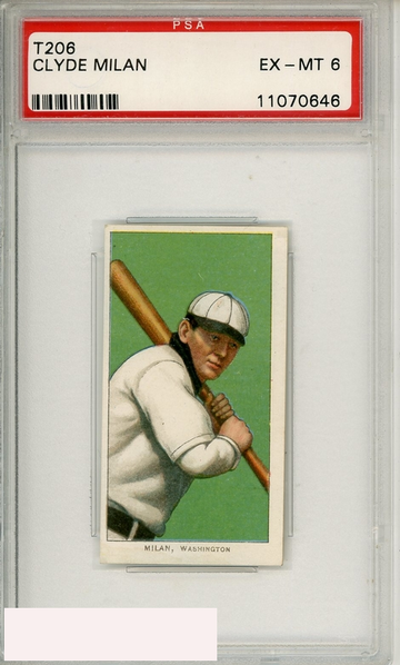 1909-11 T206 CLYDE MILAN # PSA 6 EX-MT