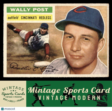 1956 Topps Wally Post #158 White Back