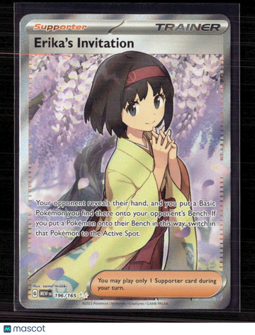2023 Scarlet & Violet 151 Erika's Invitation Holo Secret Rare FA SAR #196/165