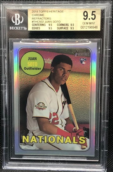 2018 Topps Heritage Chrome Refractor Juan Soto BGS 9.5