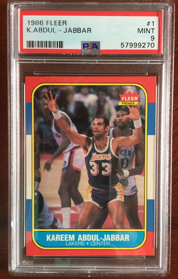 1986 Fleer Kareem Abdul-Jabbar #1 HOF PSA-9 Mint