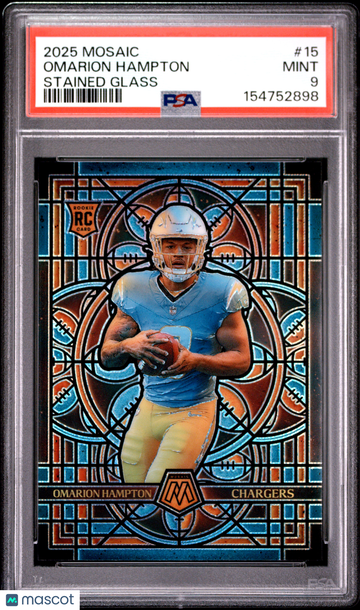 2025 Panini Mosaic Stained Glass Omarion Hampton #15 PSA 9