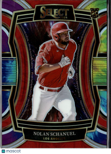 Nolan Schanuel 2024 Panini Select Phenomenon RC Tie-Dye Prizm /25 Los Angeles Angels
