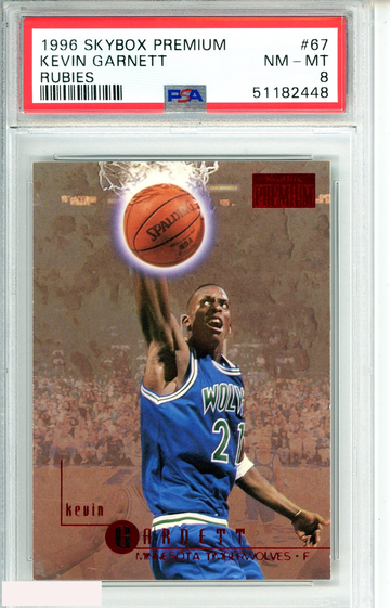1996 SKYBOX PREMIUM KEVIN GARNETT #67 RUBIES PSA 8 NM-MT