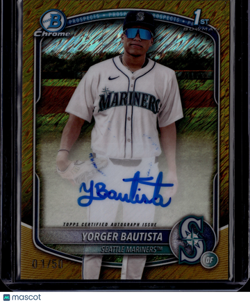 2025 Bowman Chrome Prospect Autographs Yorger Bautista #CPA-YB Gold Shimmer /50