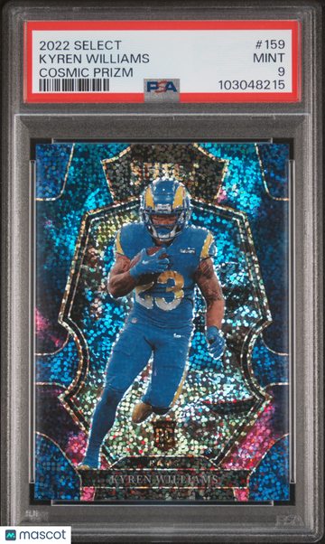 Kyren Williams 2022 Panini Select #159 Cosmic Prizm Short Print Rookie PSA 9
