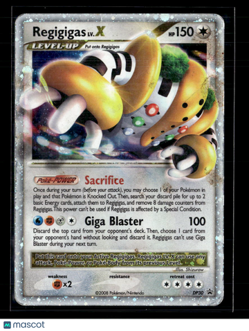 2008 EX Legend Maker Regigigas LV.X Holo Black Star Promo #DP30