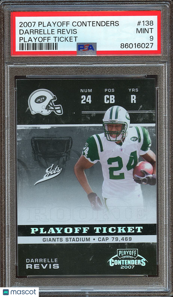 2007 Playoff Contenders Darrelle Revis #138 Playoff Ticket Rookie PSA 9