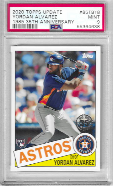 2020 Topps Update Yordan Alvarez 1985 35th Anniversary PSA 9