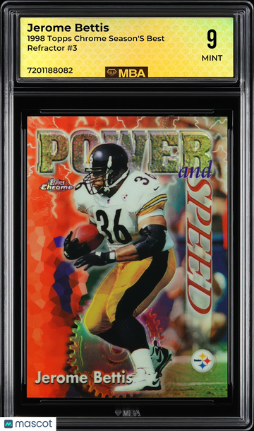 1998 Topps Chrome Season's Best Jerome Bettis #3 Refractor MBA 9