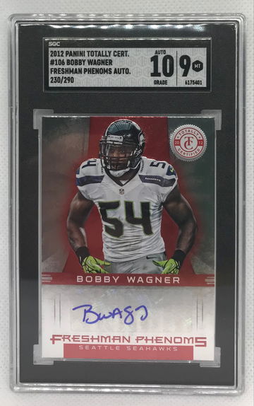 2012 Totally Certified Bobby Wagner Rookie Auto /290 Seahawks SGC 9 Auto 10