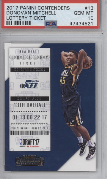 Donovan MItchell Panini Contenders Lottery Ticket PSA 10
