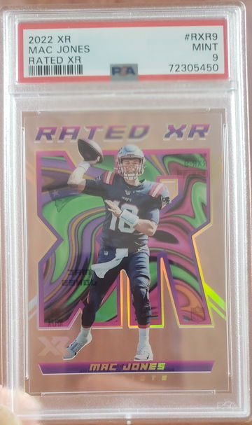 Mac Jones 2022 XR Rated XR SSP CASE HIT PSA 9 LOW POP 