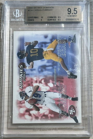 TOM BRADY 2000 SKYBOX DOMINION ROOKIE #234 BGS 9.5 Gem Mint With 10 Centering