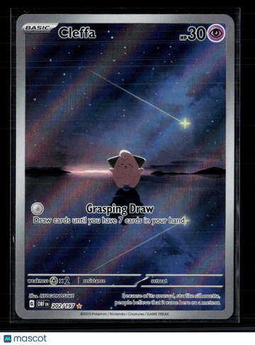 2023 Obsidian Flames Cleffa Holo Secret Rare #202/197