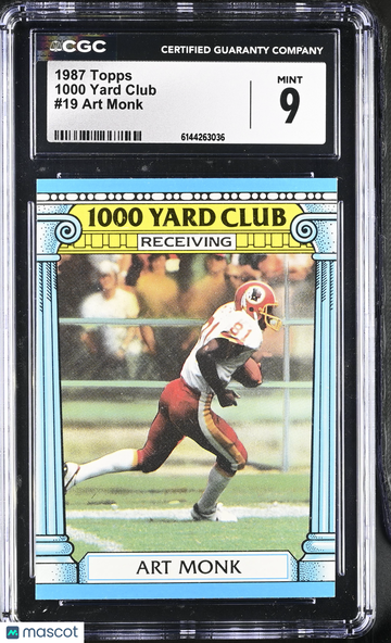 1987 Topps Art Monk #19 1000 Yard Club CGC 9