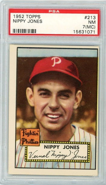 1952 Topps Nippy Jones #213 PSA 7 (MC) P1298
