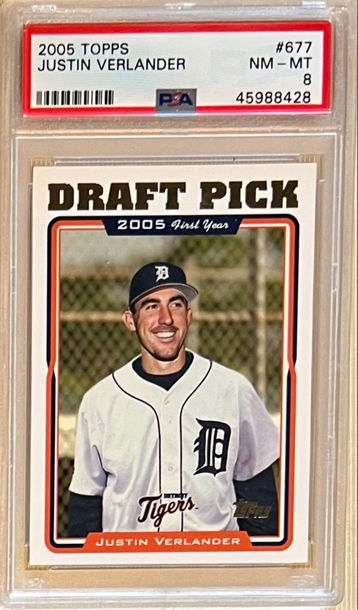 2005 Topps #677 Justin Verlander rookie PSA 8
