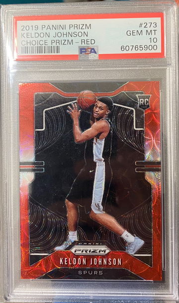 2019  keldon Johnson red choice prizm #273 psa 10 rc rookie low pop 6